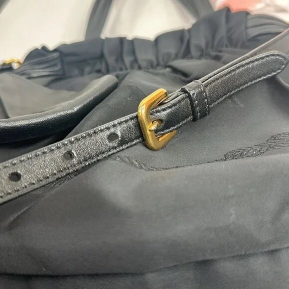 PREOWNED PRADA Vintage Nylon 2-way Bag with Side Ribbon in Black - Picture 14 of 14